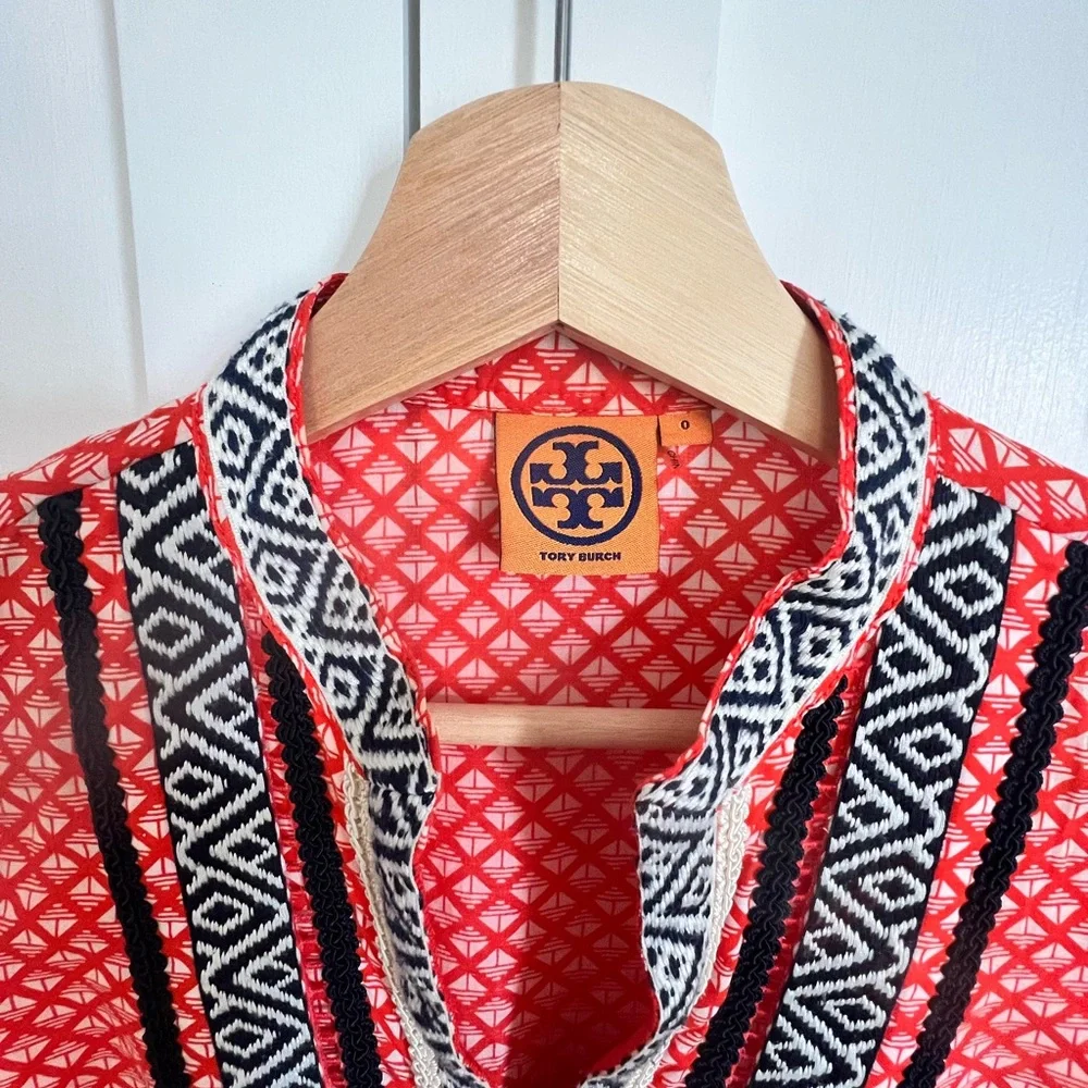 Tory Burch Blouse with Bohemian style hand stitching. - Picture 4 of 4